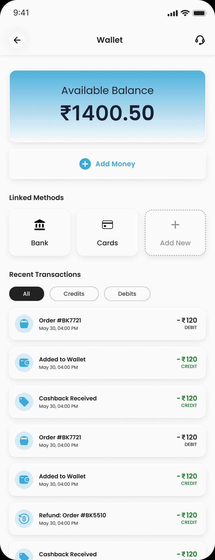 Wallet & easy refunds